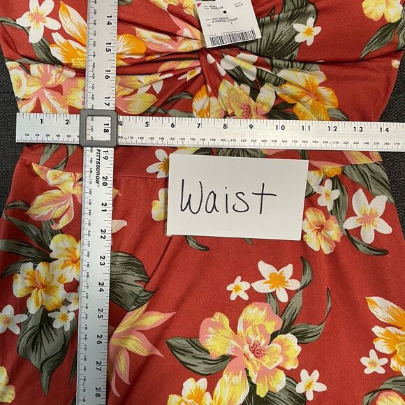 NEW Derek Heart Sleeveless Maxi Dress Coral Tropical Floral Boho Stretch‎ Large - Picture 6 of 10